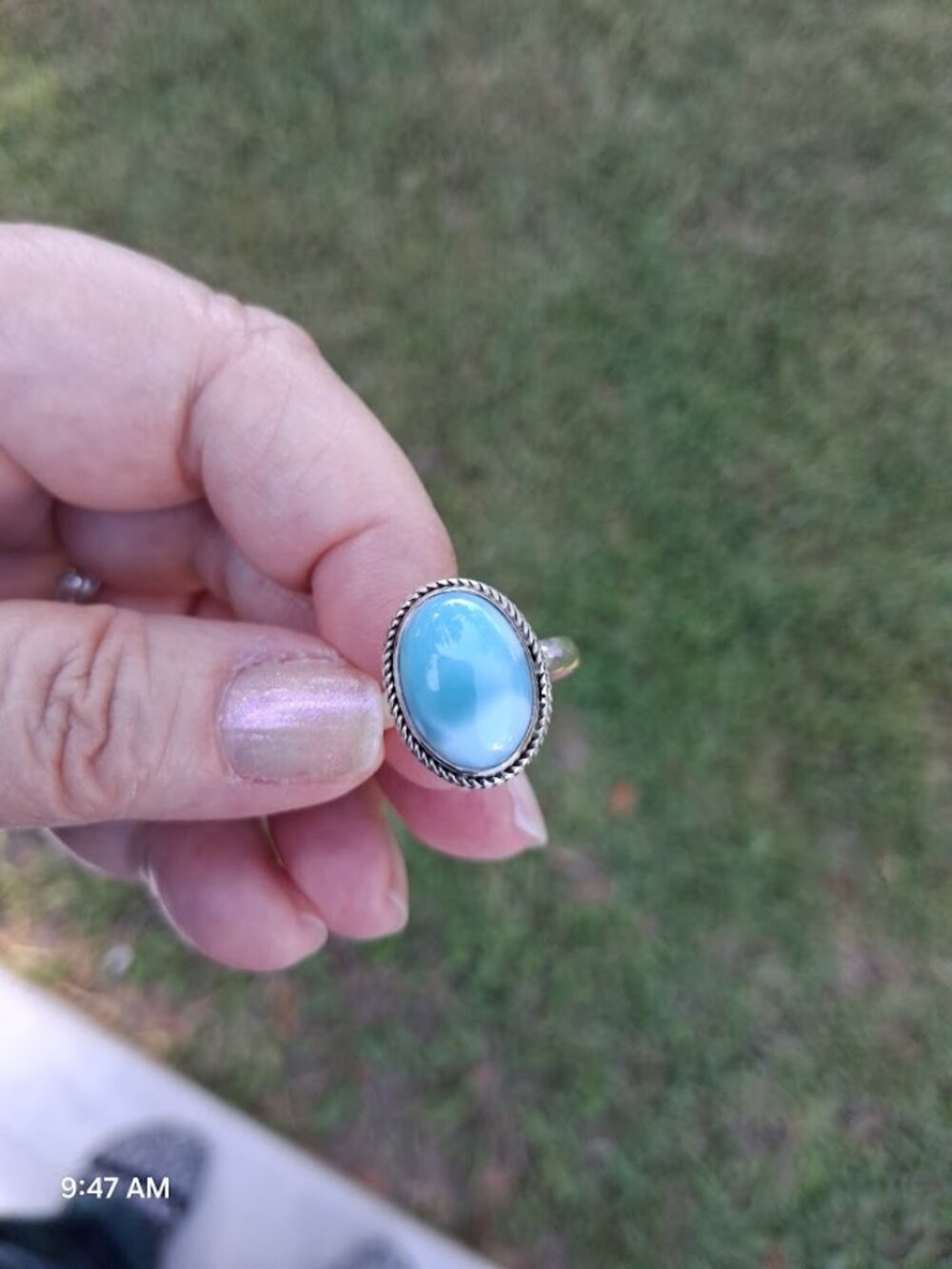 Larimar 925 silver ring